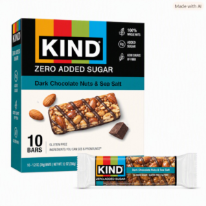 Kind Zero Added Sugar Bars – Dark Chocolate Nuts & Sea Salt (10 Count)